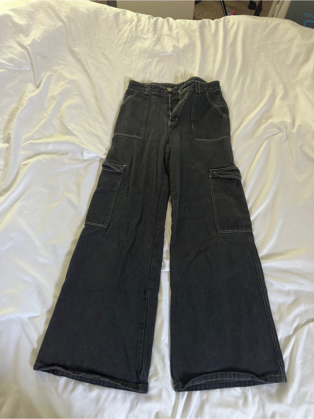 Altar'd State Black Wide-Leg Cargo Jeans